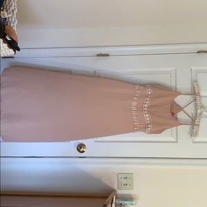 Long bohemian style peach dress